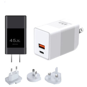 WEP-45-CA 45-W-GaN-Ladegerät mit austauschbarem EU-, UK-, US-, AU-Stecker