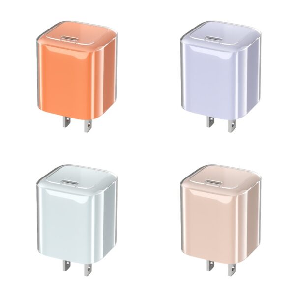 Compact Ice Cube GaN charger with foldable US/EU plug in colorful finish Compact Ice Cube GaN charger with foldable US/EU plug in colorful finish
