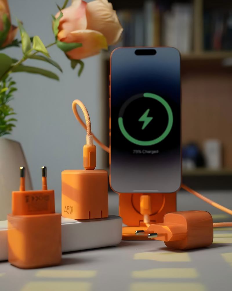 Ice Cube Foldable GaN Charger with US/EU Plug